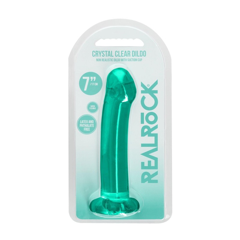 Dildo gładkie zielone z mocną przyssawką 17 cm